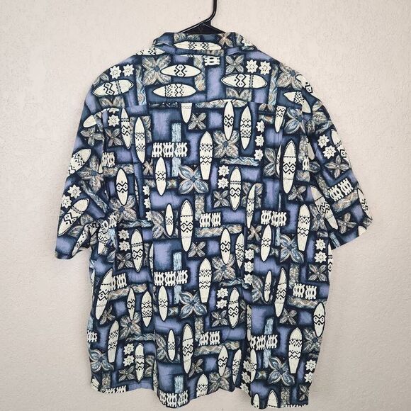 Bishop St. Vintage Purple and Off White Surfboard Print Hawaiian Shirt 2XL (5007 - Picture 2 of 5